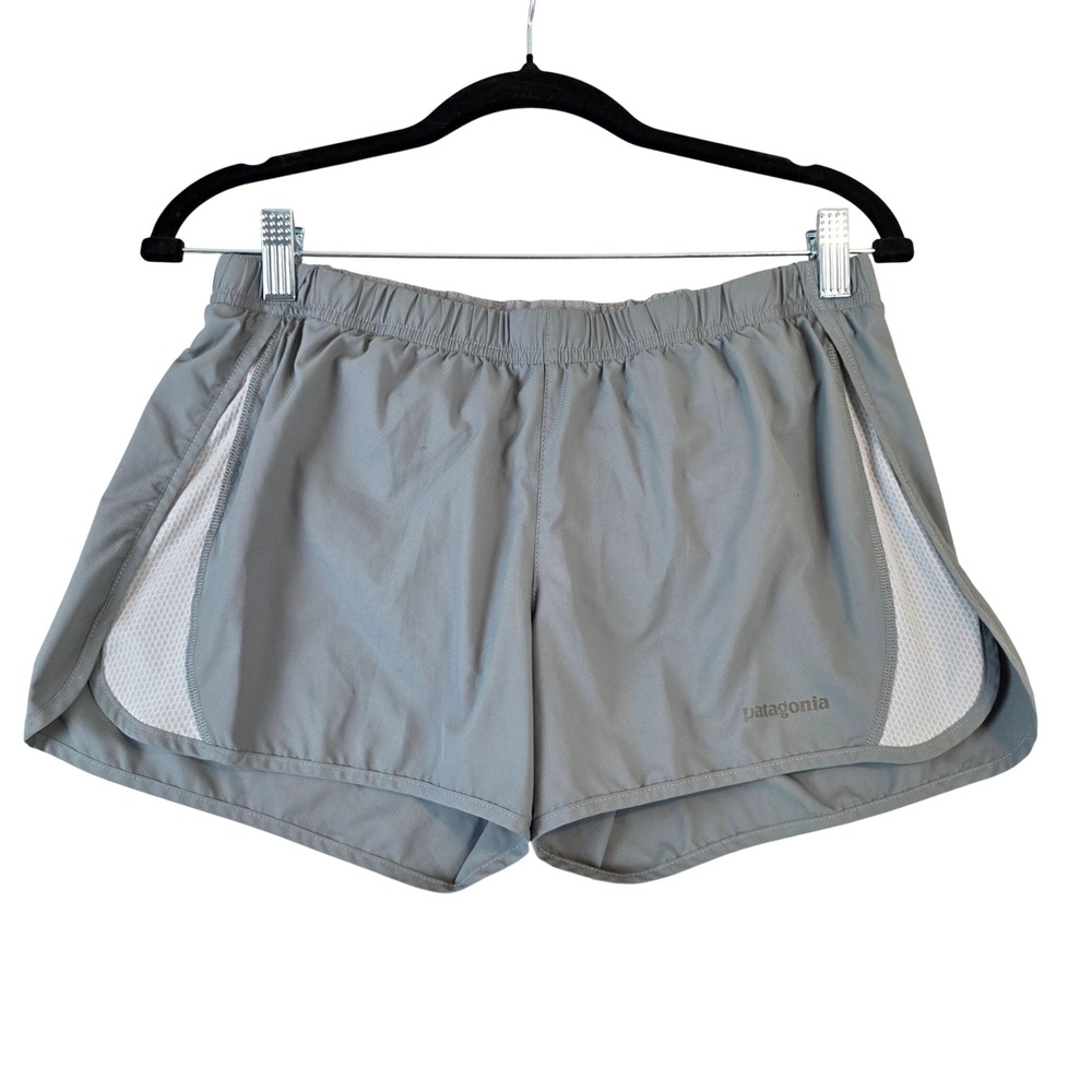 Patagonia Strider Running Shorts Womens Small Gray Mesh Panels Lightweight